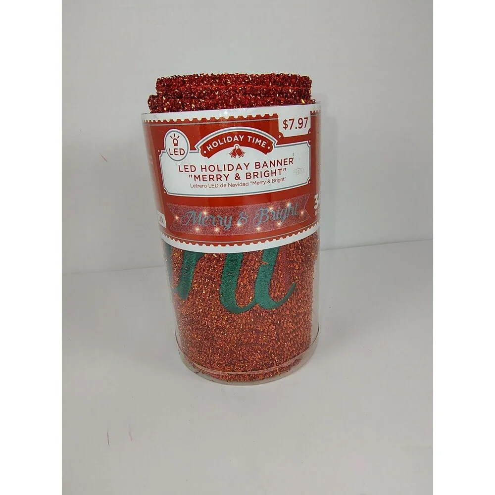 Holiday Time LED Holiday Banner that says 